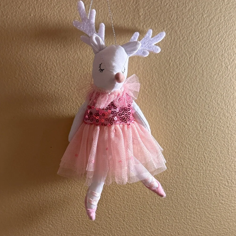 Target Pink and White Deer Ornament